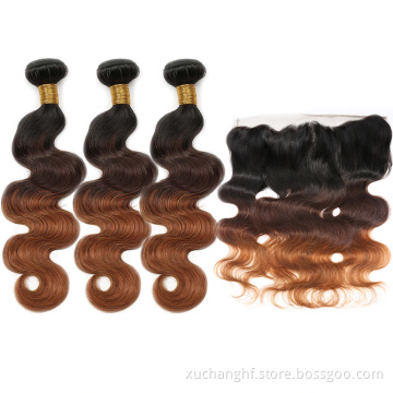 3 bundles of 30 inch malaysian straight hair 1b 4 27 30 33 ombre color hair 3 tone curly ombre extensions